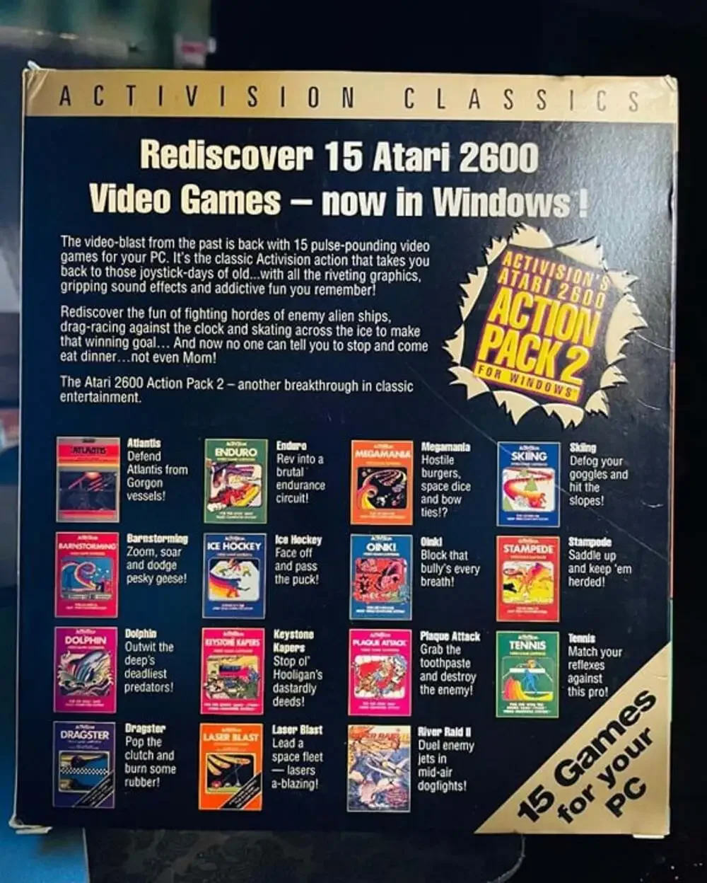 Vintage Activision's Atari 2600 Action Pack 2 (CD ROM, 1995) Big Box~ FREE SHIP!